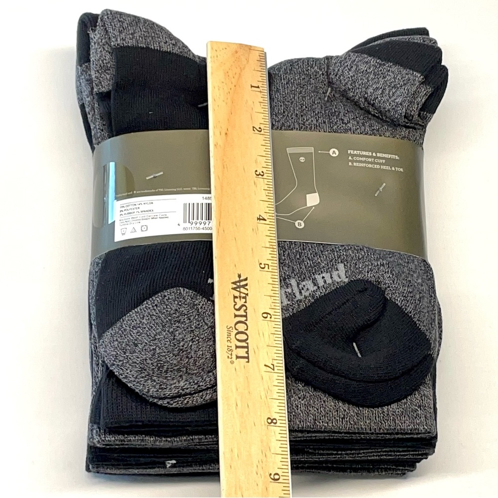 Timberland Men’s Cushioned Crew Socks Cotton Blend 10 Pairs Bundle Size 6-12 NWT - Picture 9 of 13